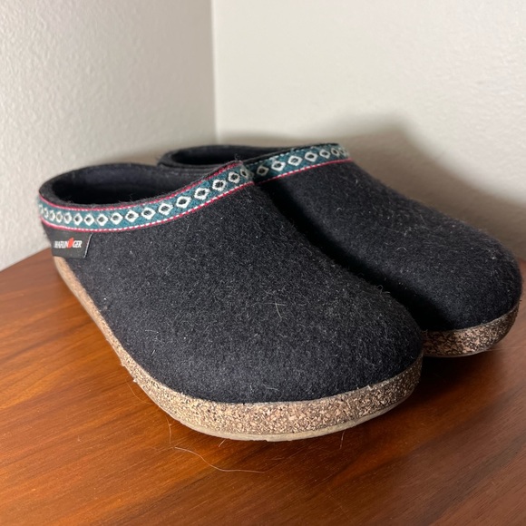 Haflinger Shoes Haflinger Classic Wool Clog Grizzly Franzl Gz In Black Size 38 Poshmark